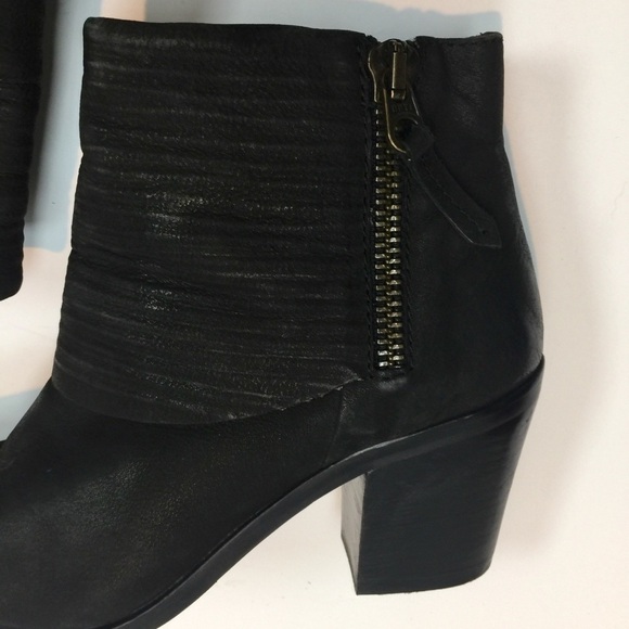 Sheridan Mia Black Leather Heeled Booties Size 10 - Picture 6 of 14